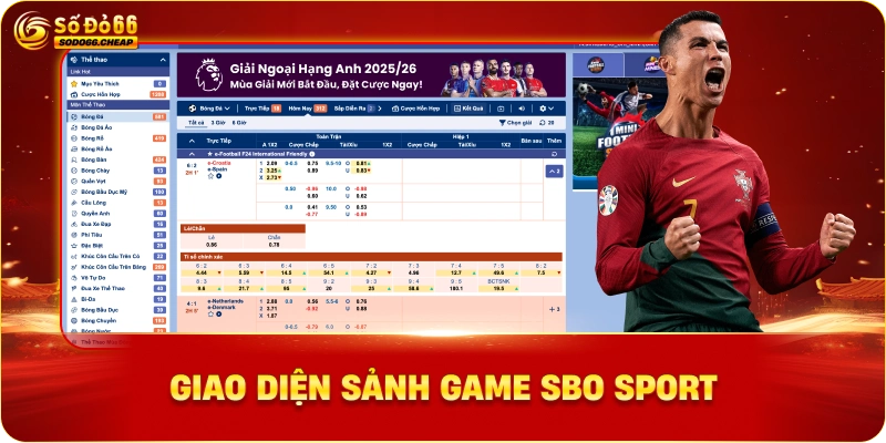 Giao diện sảnh game SBO Sport Sodo66 với tiêu đề tin tức